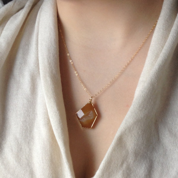 Honey Agate Gemstone Necklace