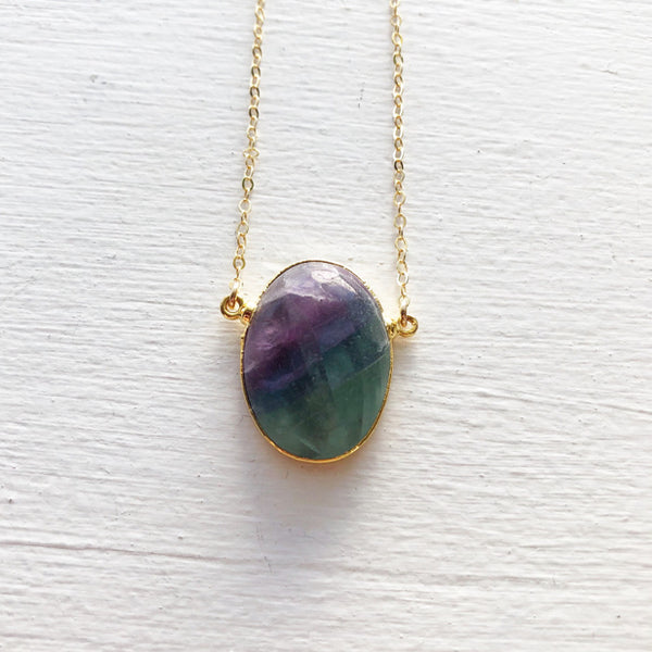 Flourite and Gold Necklace