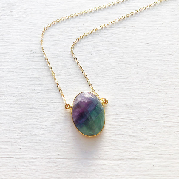 Flourite and Gold Necklace